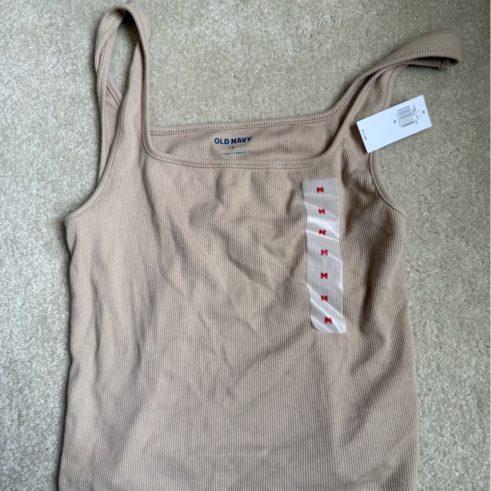 Old Navy Beige Ribbed Tank Top